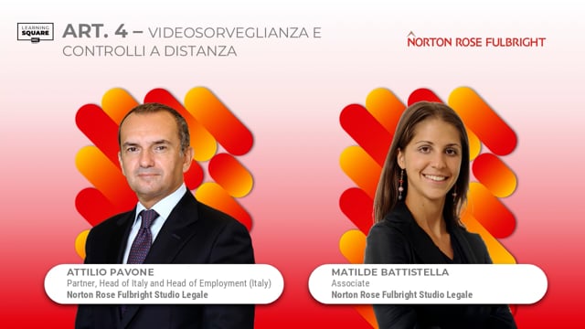 Thumbnail Art. 4: videosorveglianza e controlli a distanza NORTON ROSE FULBRIGHT STUDIO